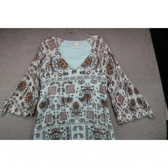 Altar'd State Hi-Lo Belled Sleeves Dress-Size Large-Boho-Hippie - Picture 2 of 10